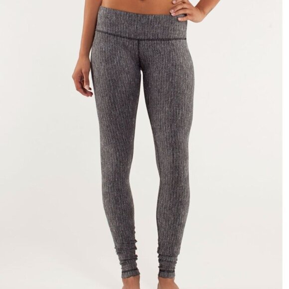 Lululemon Wunder Under Pant Coco Pique Black size 4 - Picture 2 of 6